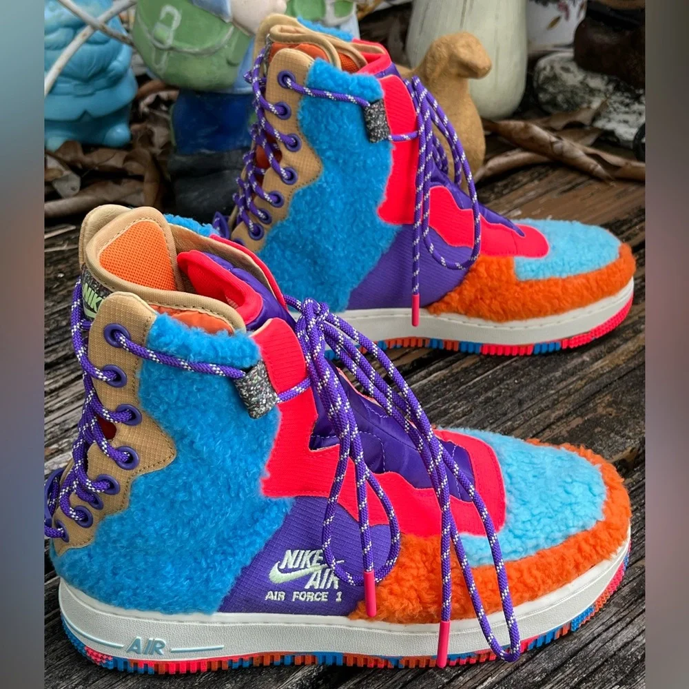 Nike Air Force 1 Rebel XX Sneakers Sz 8 EU 39 Blue Orange Red Sail Spirit Purple - Picture 2 of 6